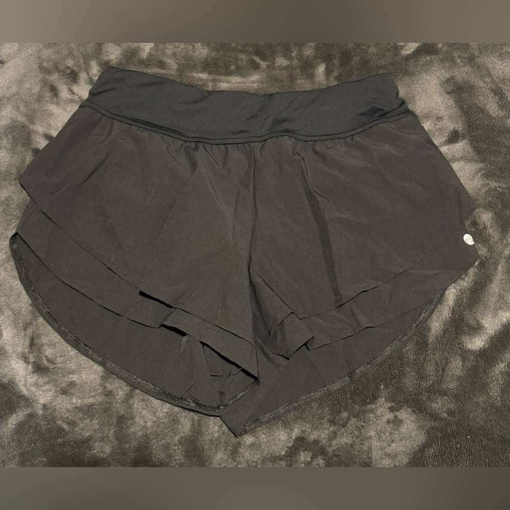 Black flowy athletic shorts